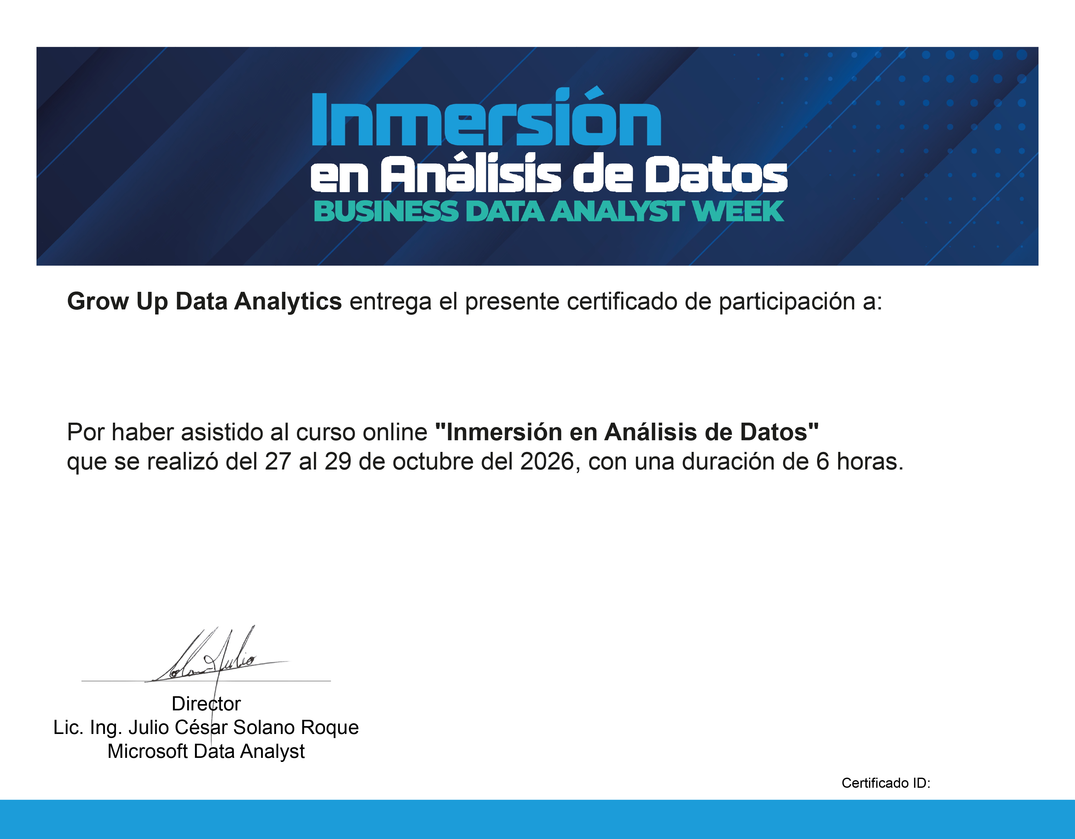 Certificado de participación